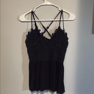 Elegant Black Lace Women's Top